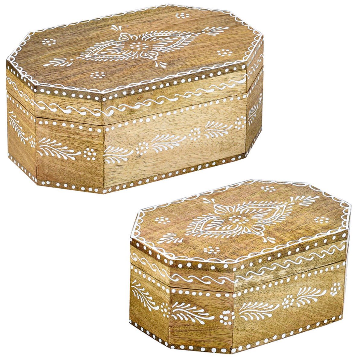 Set van 2 boho-decoratieve opbergdoosjes box