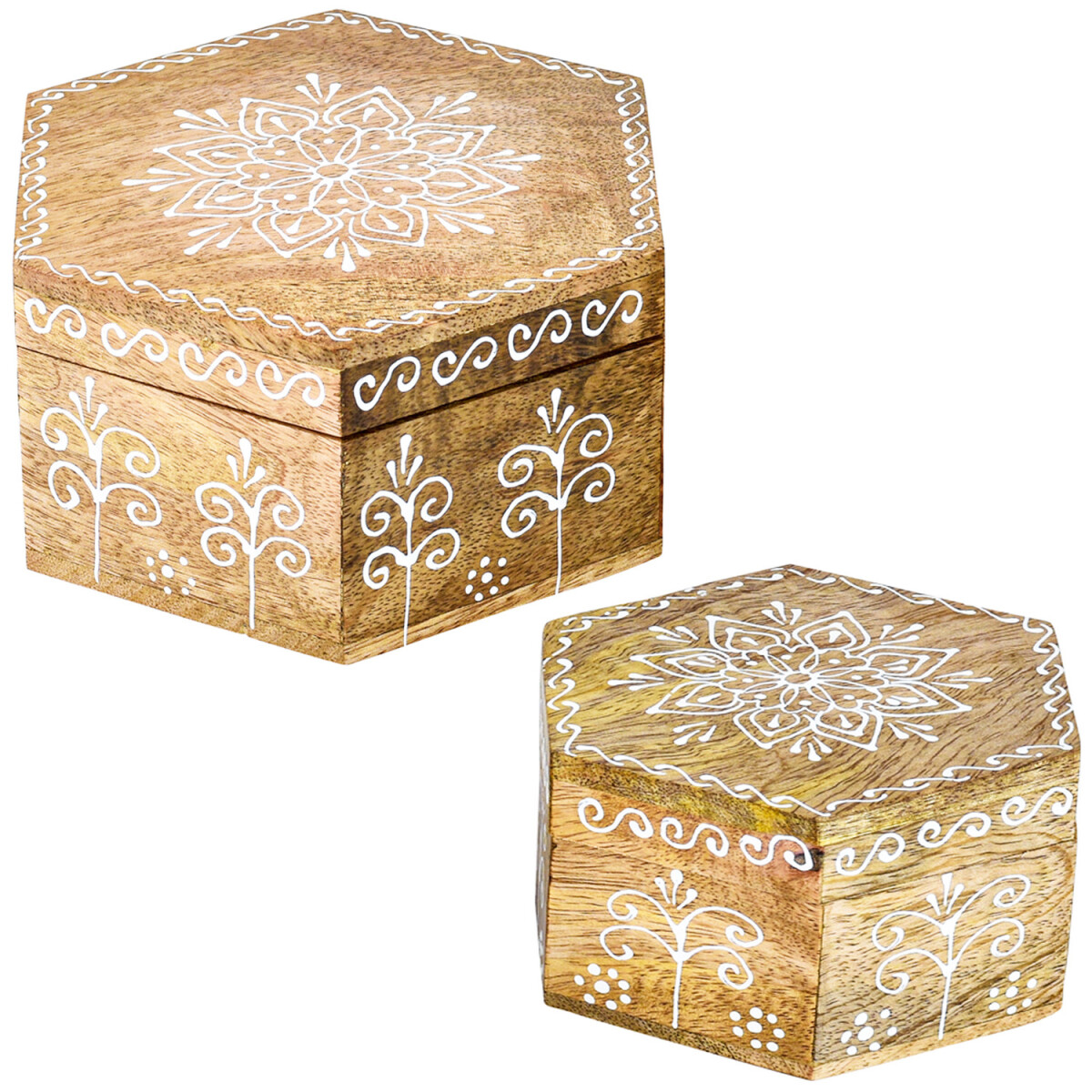 Set van 2 boho-decoratieve opbergdoosjes box