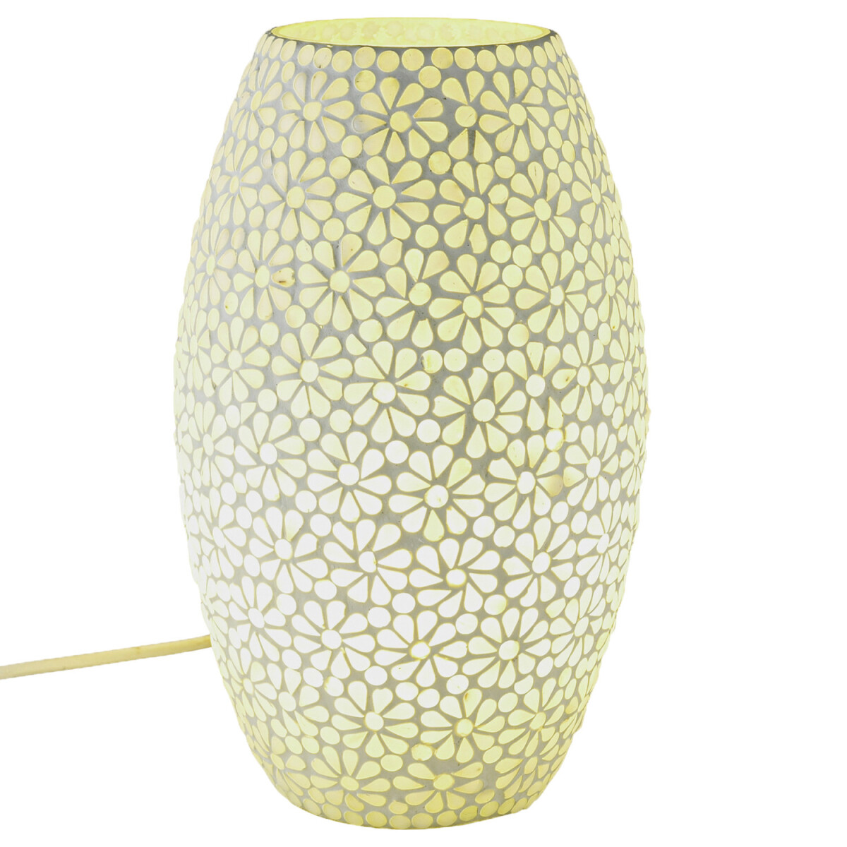 Boho-tafel- en nachtlamp van glas met mozaïekpatroon Ti