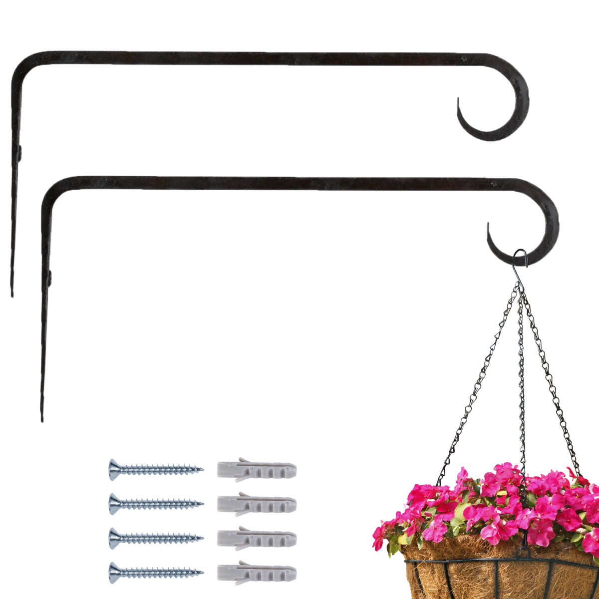 Set van 2 wandhaken voor hangende bloemb box