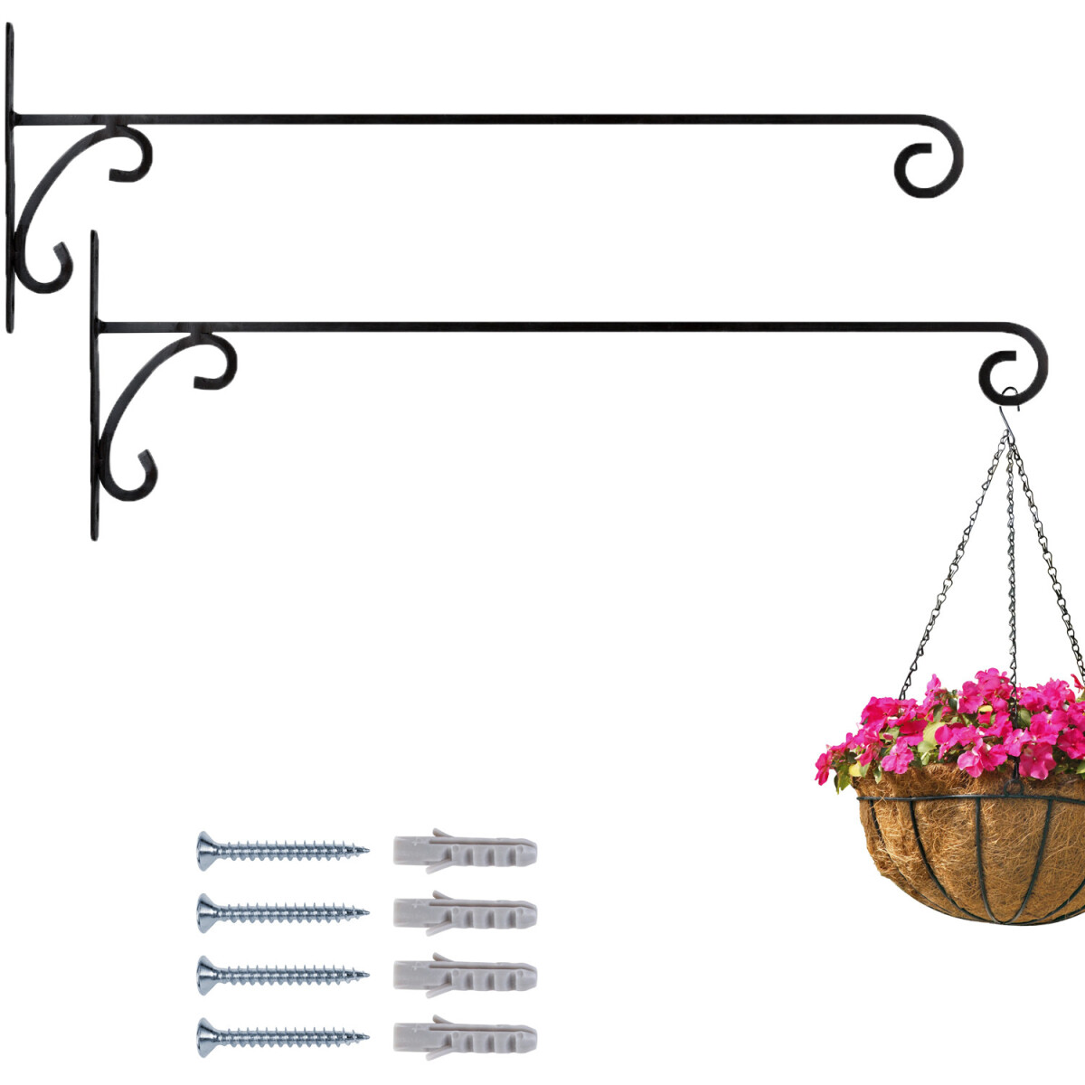 Set van 2 wandhaken voor hangende bloemb box
