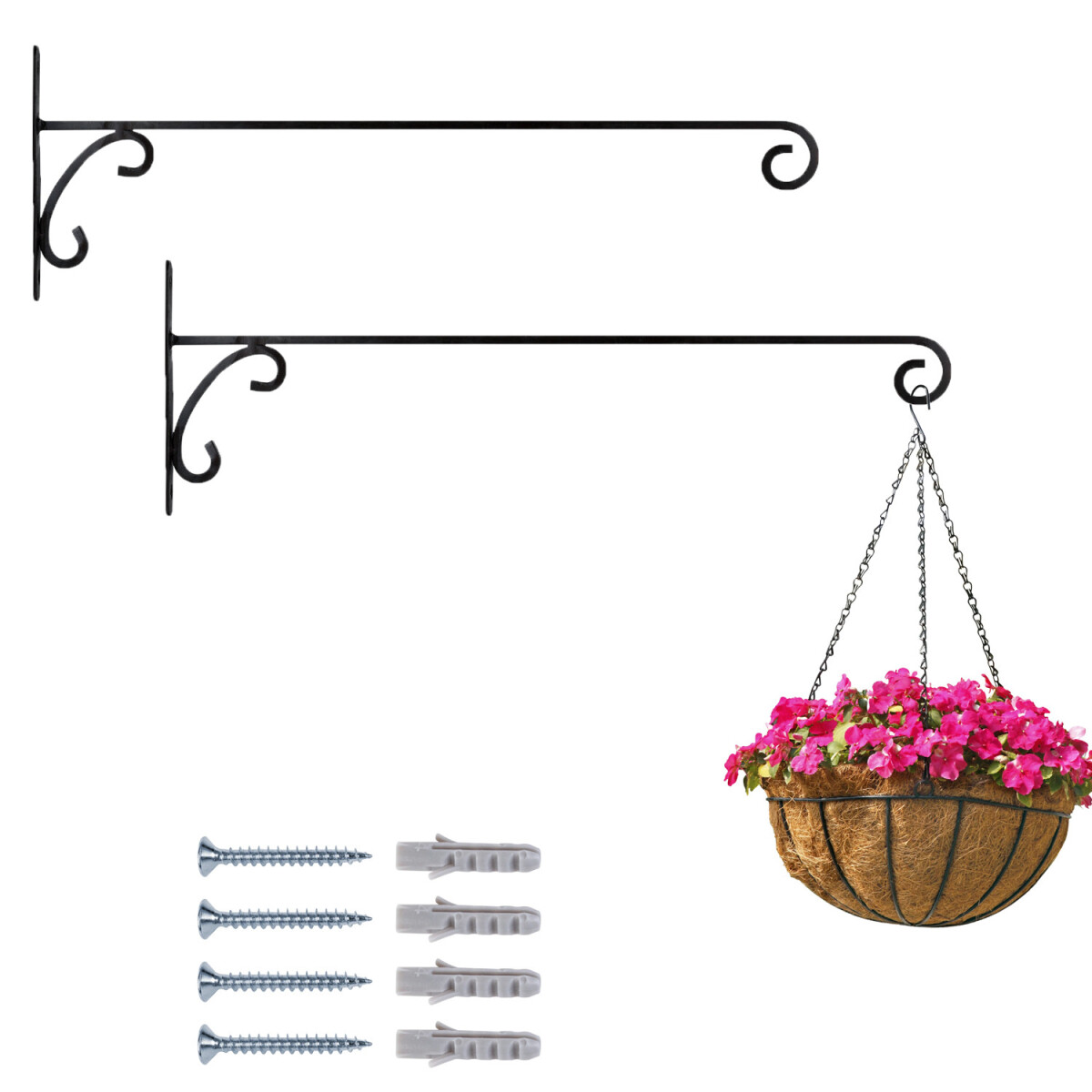 Set van 2 wandhaken voor hangende bloemb box