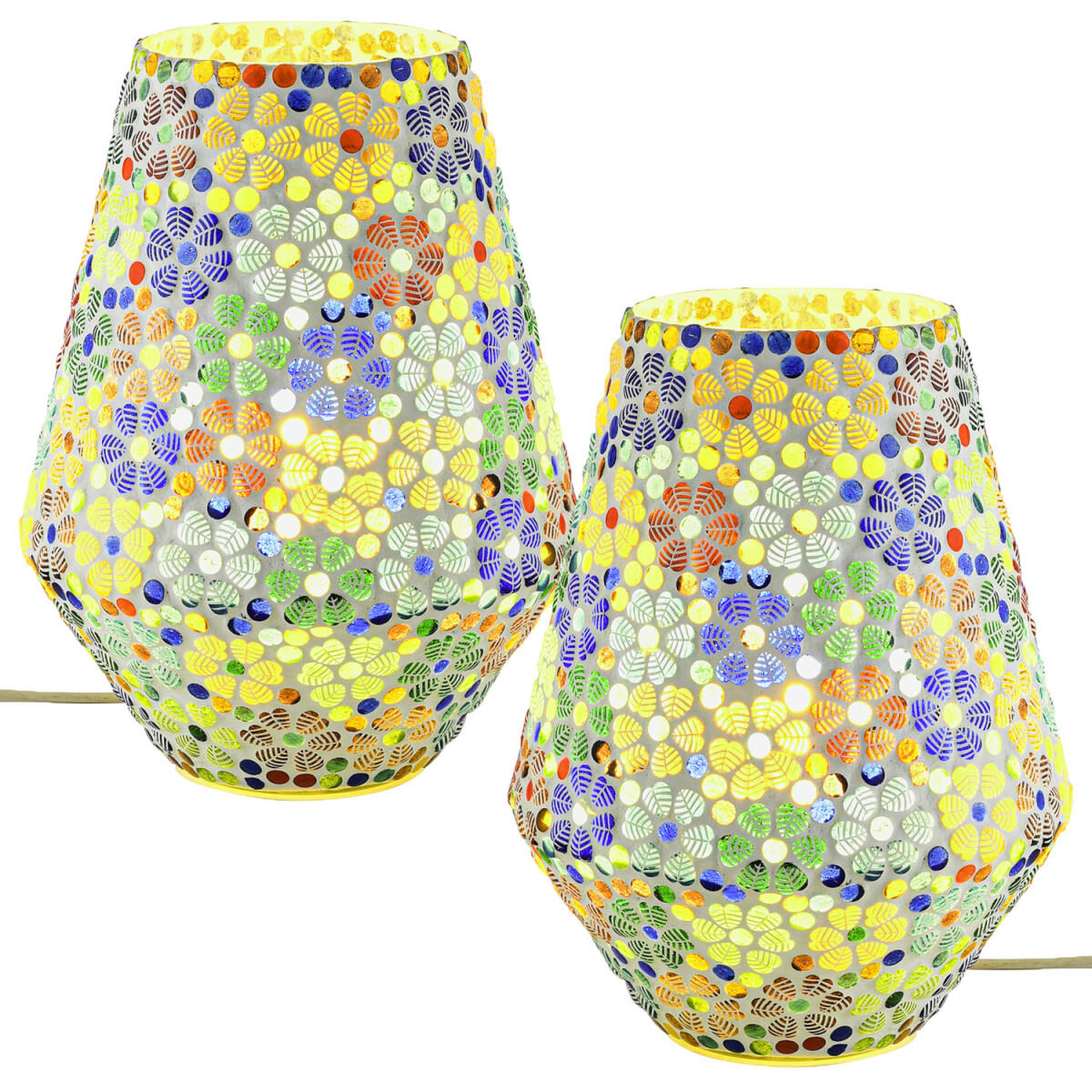 Set van 2 boho-decoratieve tafellampjes, box