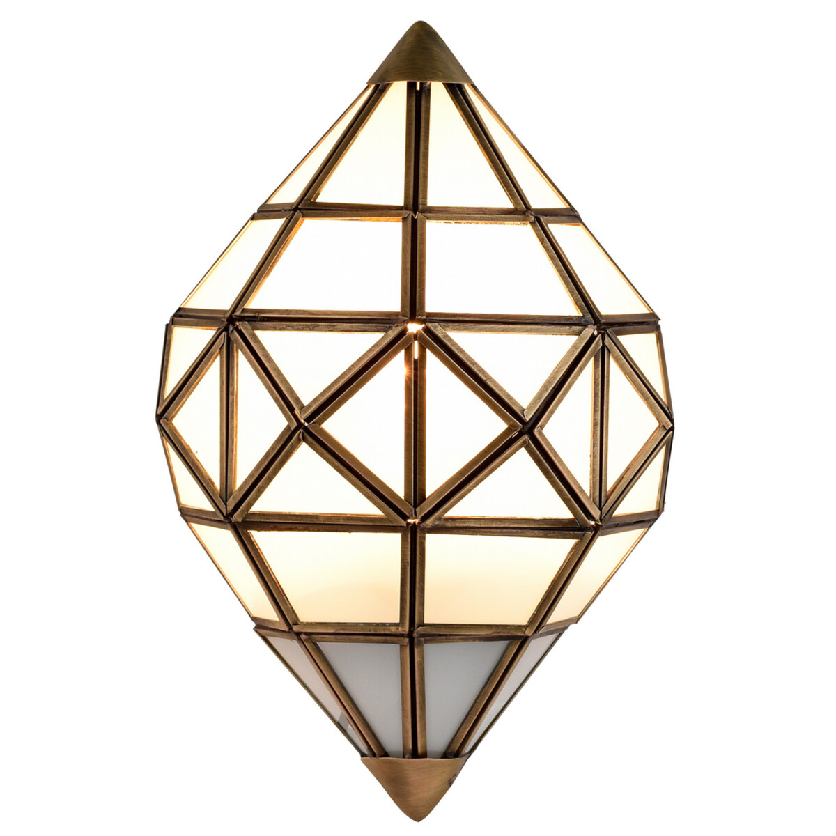 Wandlamp Ansheo wit metaal en glas | H 28 cm handgemaakt boh