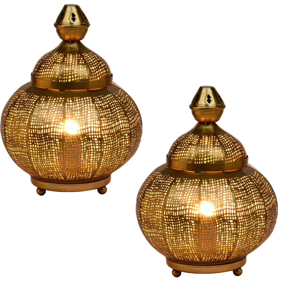 Set van 2 oosterse decoratieve tafellampen / nachtlampjes: J