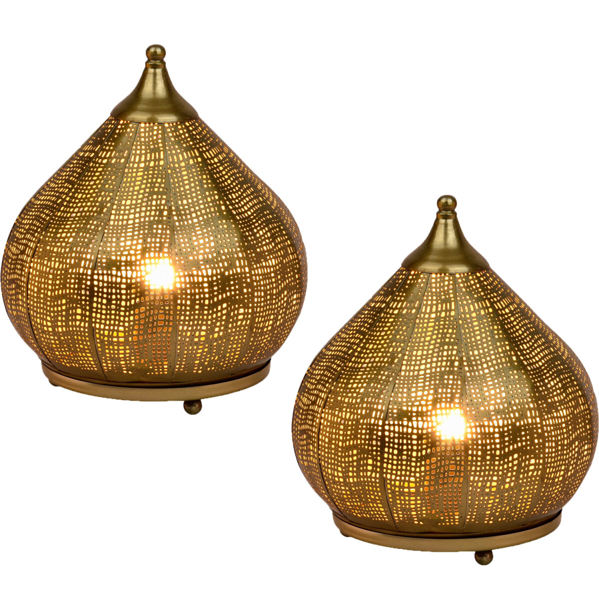 Set van 2 oosterse decoratieve tafellampen / nachtlampjes / 