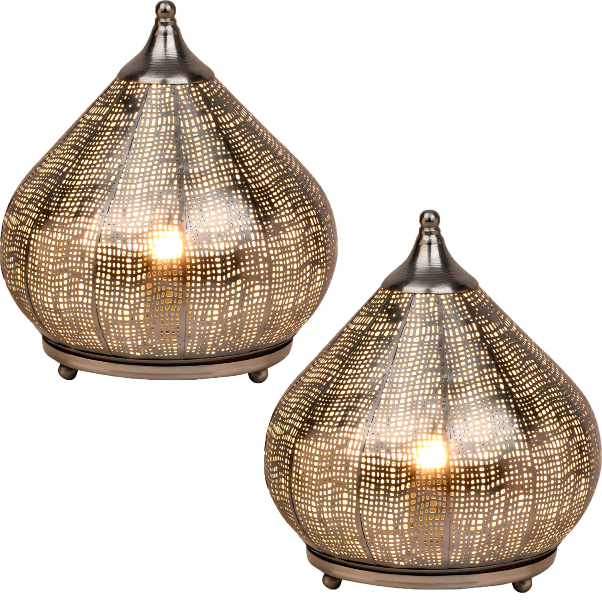 Set van 2 oosterse decoratieve tafellampen / nachtlampjes / 