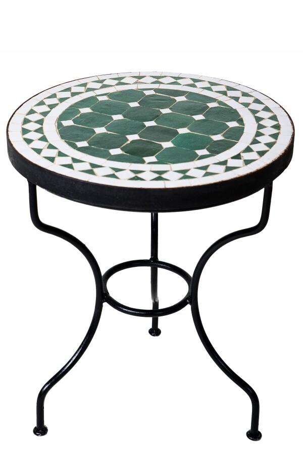 Mozaïektafel Marrakesh Groen Wit |  box