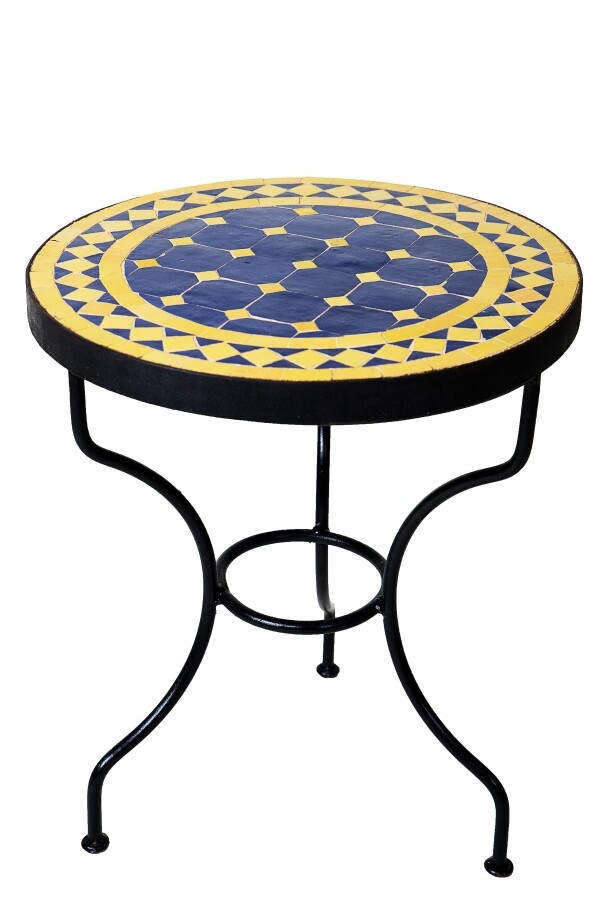 Mozaïektafel Marrakesh Blauw Geel | box