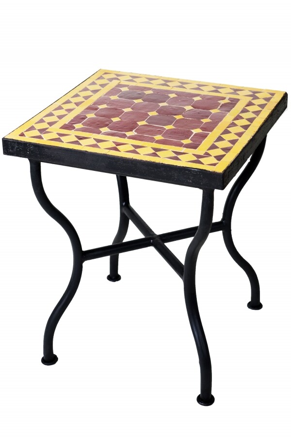 Mozaïektafel Marrakesh Bordeauxgeel box