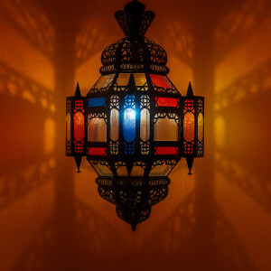 Hanglamp Falak met glas-in-lood 60 cm | Oosterse lamp van...