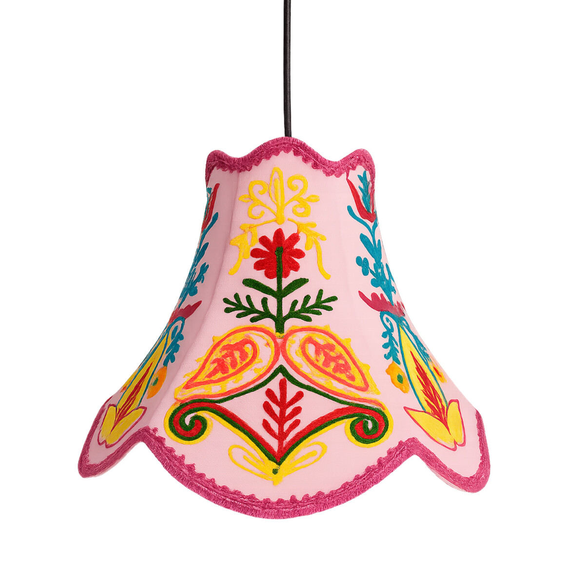 Shabby chic lamp Shyamana paars 33 cm | Boho stoffen hanglam