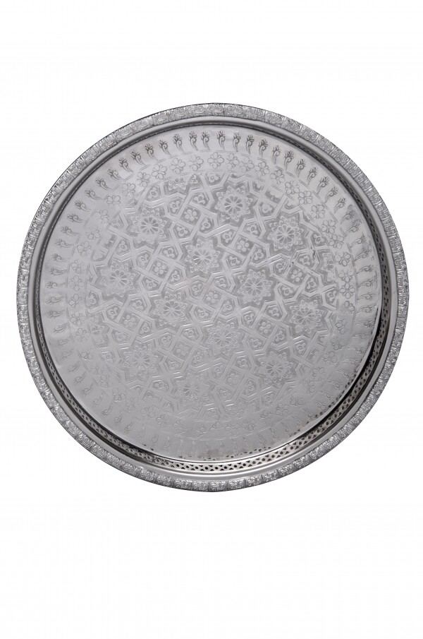 Orient dienblad Nadia 37 cm zilverkleuri box