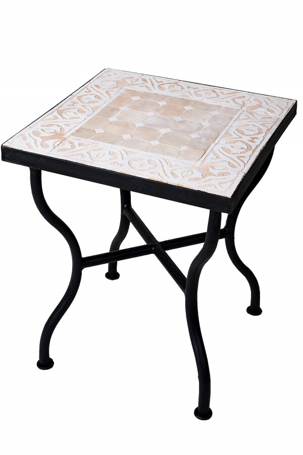 Mozaïektafel Fes Beige Wit | Bijzet box