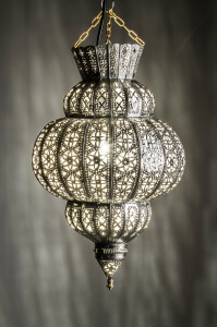 Hanglamp Harem 50 cm, zilver | Handgemaakte oosterse lamp