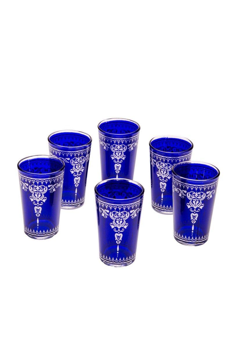 6x Orient theeglas Andalous blauw - set van 6