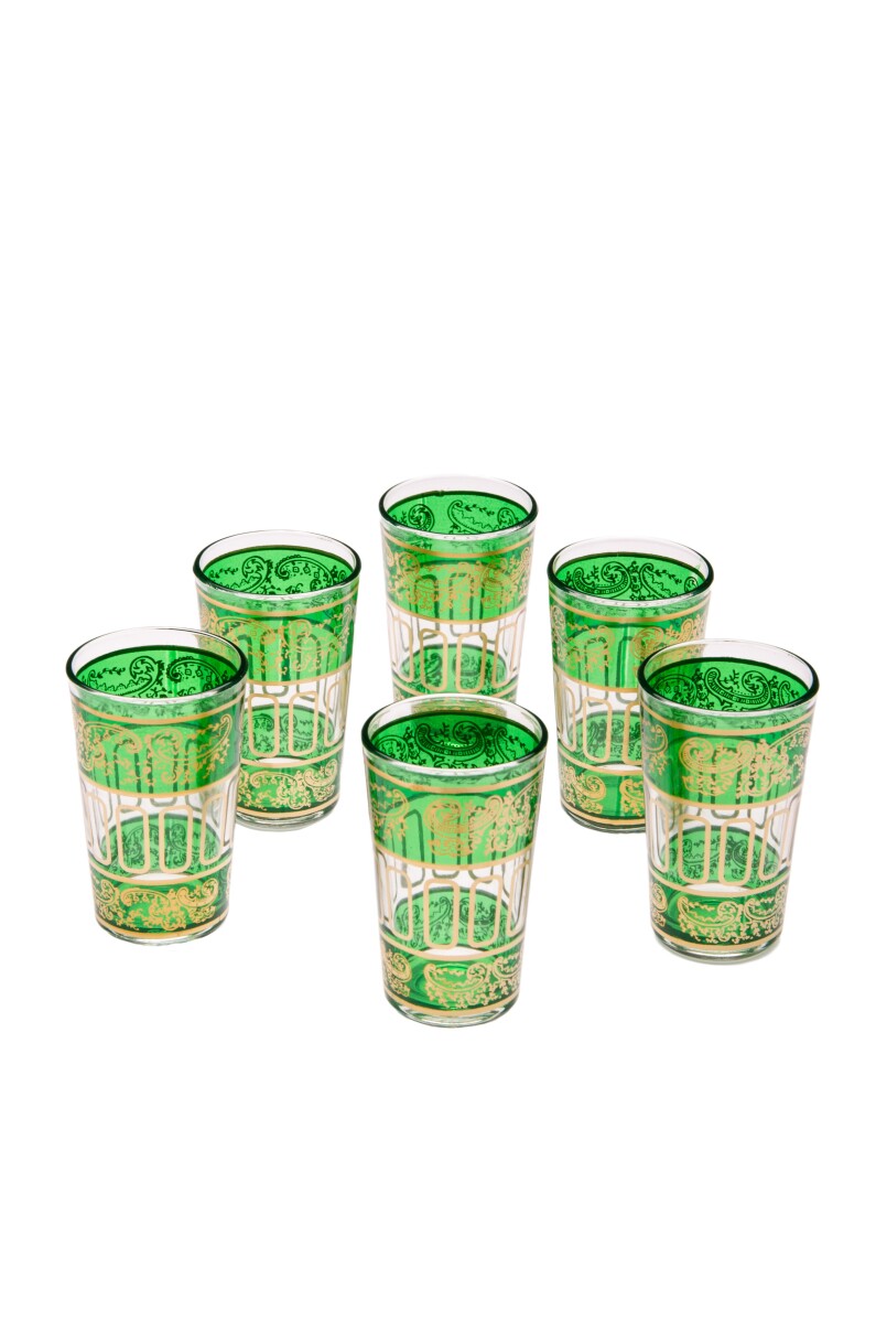 6x Orient-theeglas Lamia Groen - set van 6