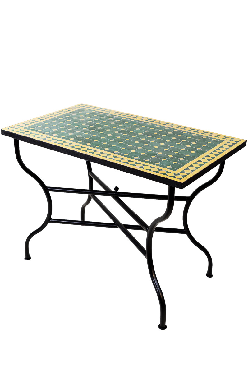 Marokkaanse mozaïektafel Marrakesh groen-geel 100x60 cm