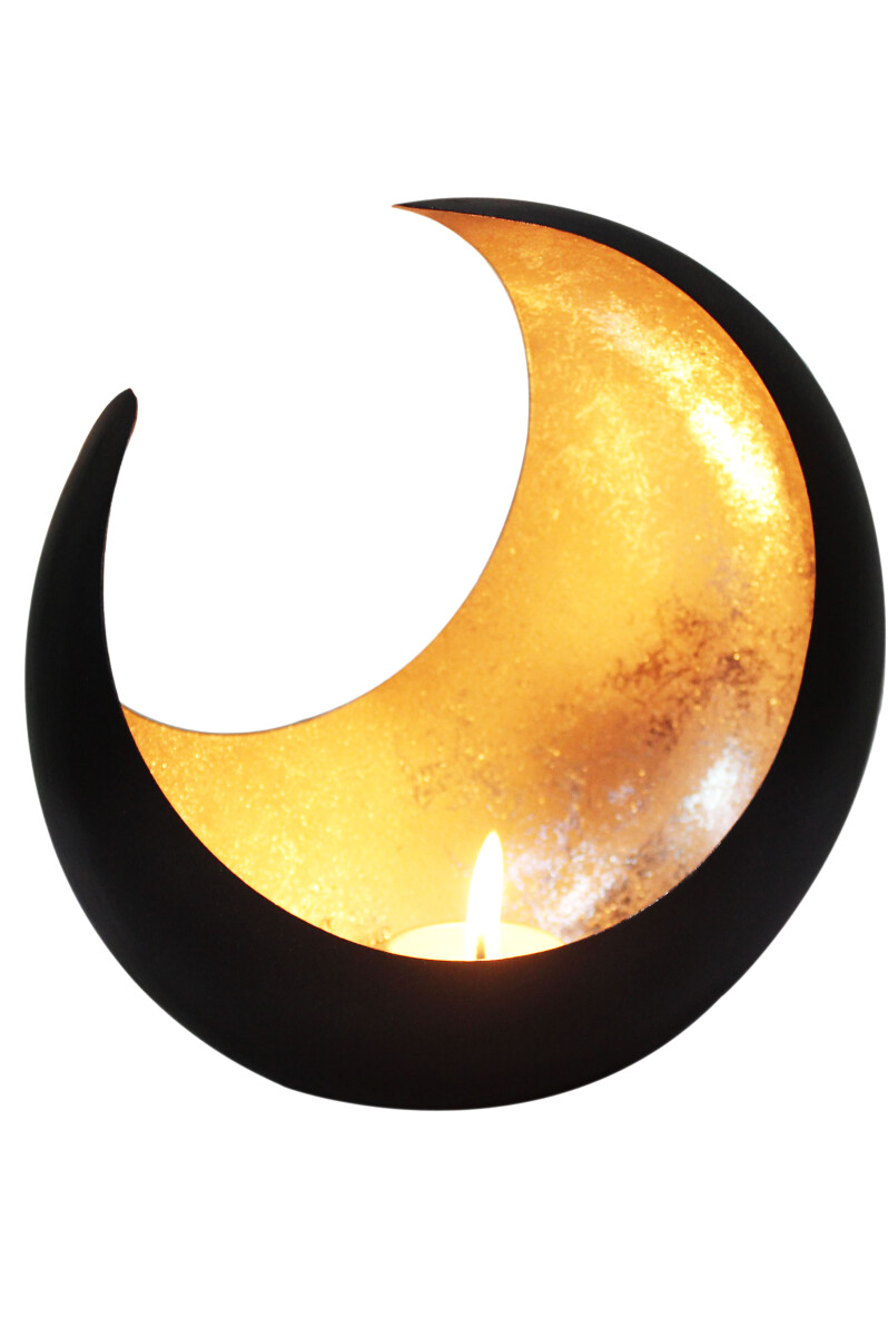 MAADES windlicht, oosterse lantaarn Moon, groot, 20 cm, goud