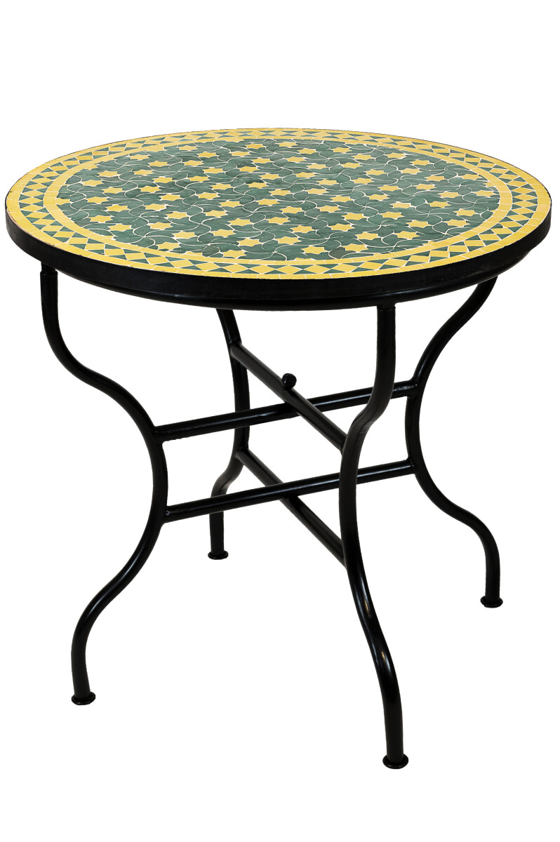 Marokkaanse mozaïektafel Estrella Groen Geel 80 cm | Ha
