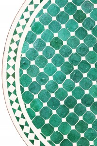Marokkaanse mozaïektafel Marrakesh, groen-beige,...