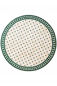 Marokkaanse mozaïektafel Marrakesh, beige en groen,...
