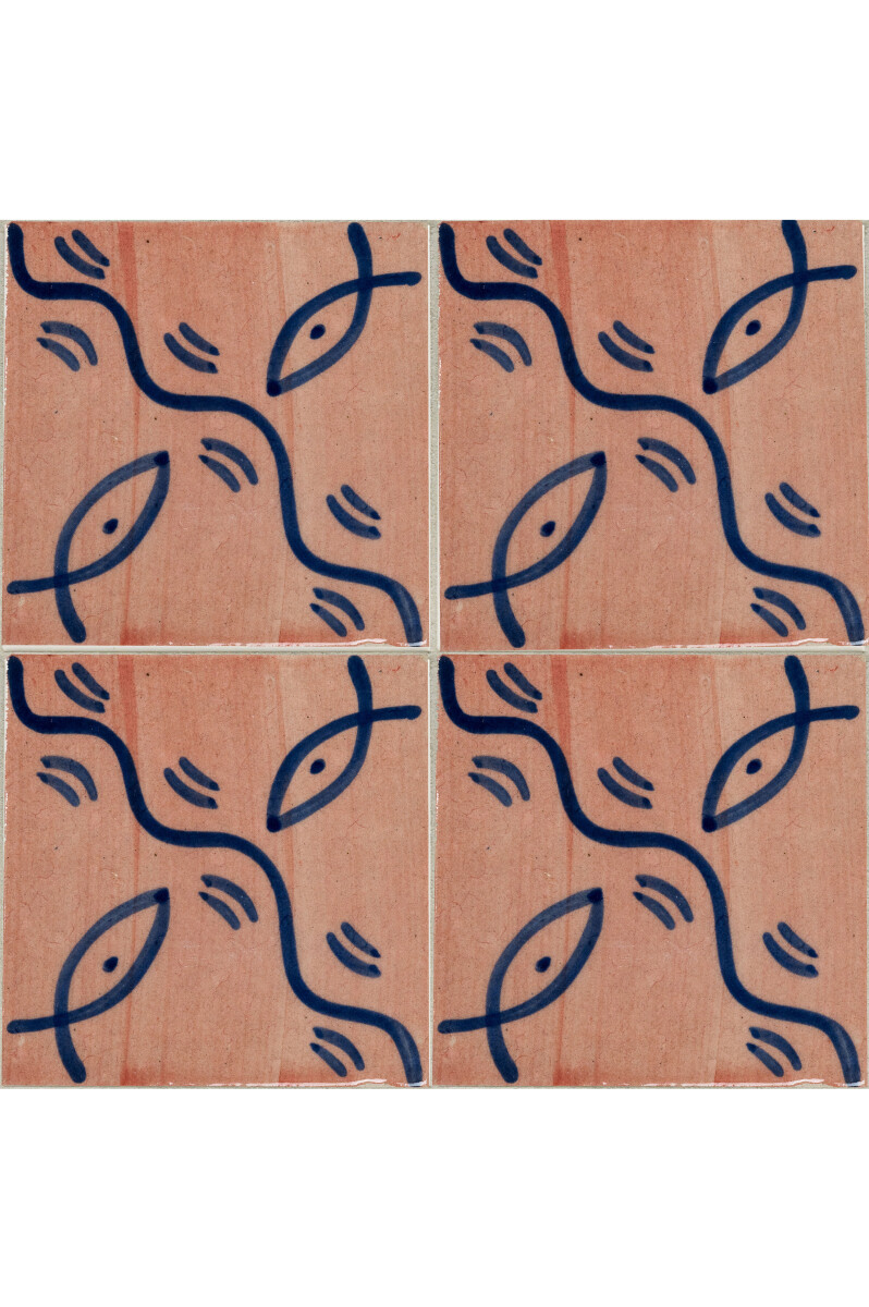 Set van 4 Marokkaanse tegels Gafur - Patroon 6 -
