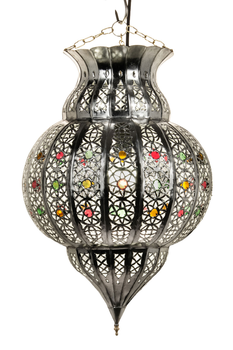 Hanglamp Jilan zilver 42 cm | Marokkaans box