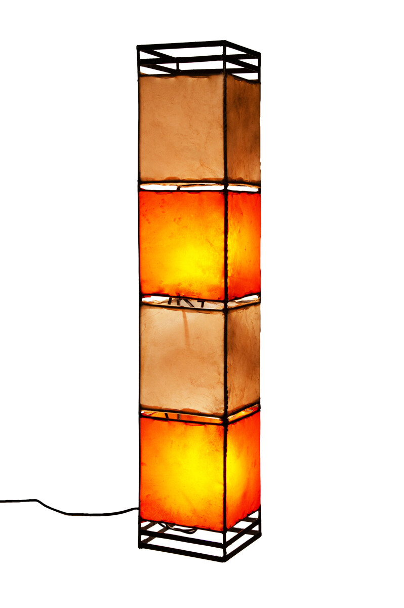 Marokkaanse staande lamp Kaya beige-oran box