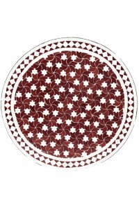 Marokkaanse mozaïektafel Estrella Bordeaux Wit 80 cm...