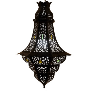 Plafondlamp Elmas zwart 60 cm | Oosterse lamp van metaal