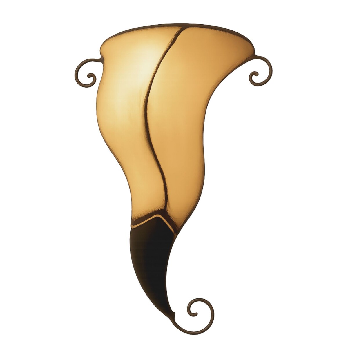 Orient wandlamp Kurkuma naturel H 48 cm | Leer & natuurl