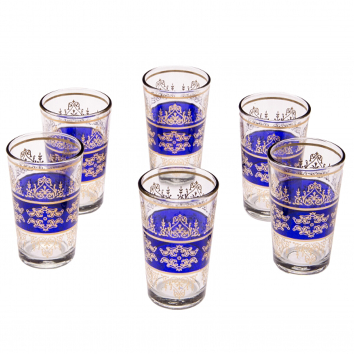 6x Orient-theeglas Marrakesh Blauw - set van 6